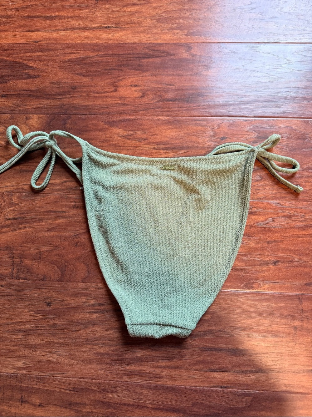 Light Olive Ribbed Tie-Side Bikini Bottom - Picture 2 of 4